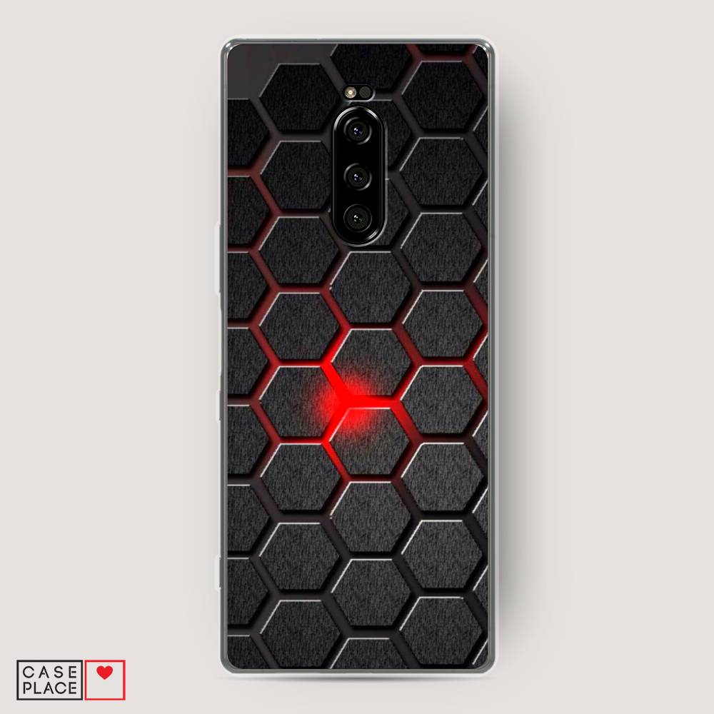 

Чехол на Sony Xperia 1 "Соты красные", Красный;черный;серый, 54250-3