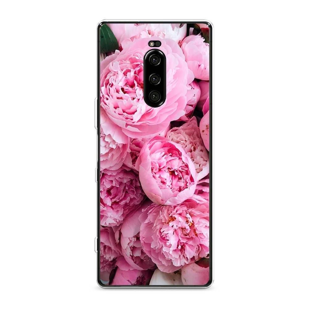 

Чехол на Sony Xperia 1 "Розовые пионы", Бежевый;розовый, 54250-2