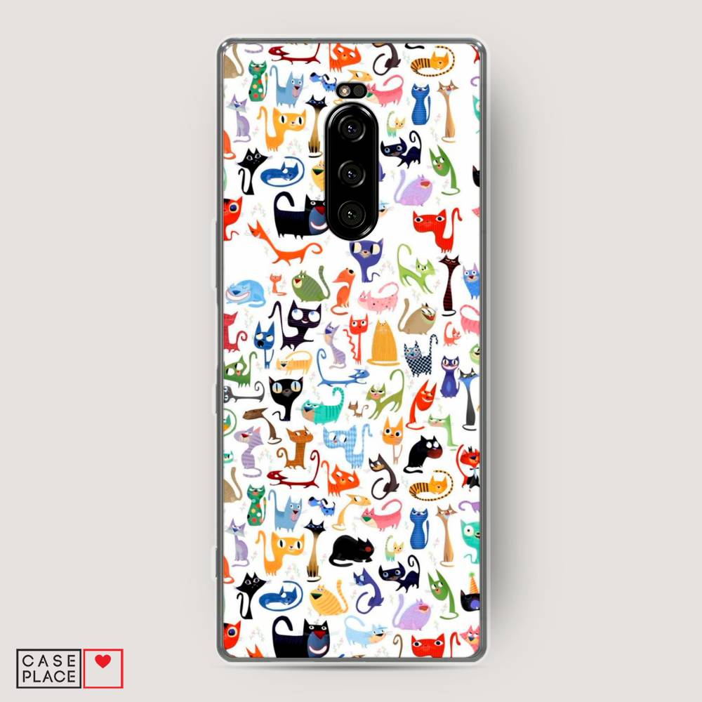 

Чехол на Sony Xperia 1 "Цветные коты", Разноцветный, 54250-1