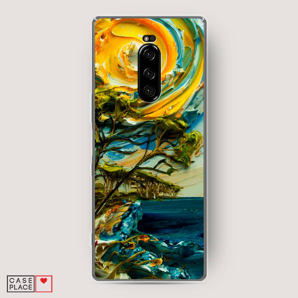 

Чехол на Sony Xperia 1 "Солнце живопись", Желтый;синий, 54250-4