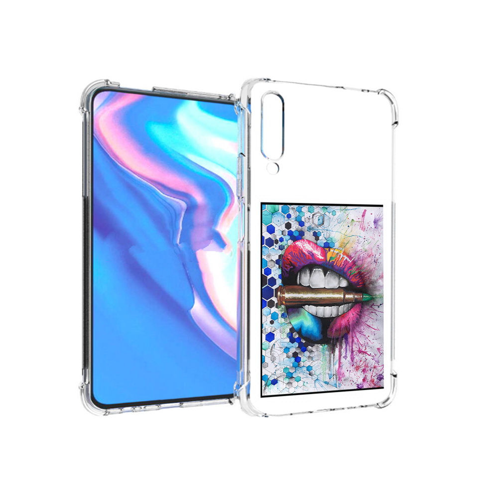

Чехол MyPads Tocco для Honor 9X Pro разноцветные губы с пулей, Прозрачный, Tocco