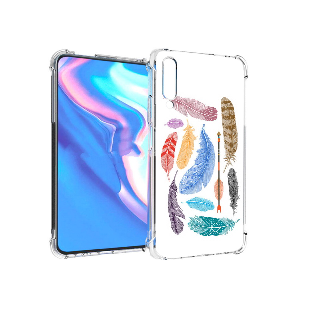 

Чехол MyPads Tocco для Honor 9X Pro разноцветные перья, Прозрачный, Tocco