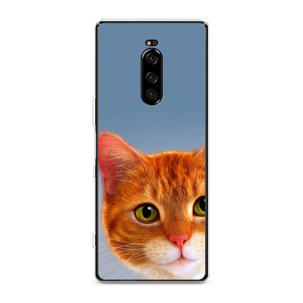 

Чехол на Sony Xperia 1"Любопытный котик", Коричневый, 54250-1