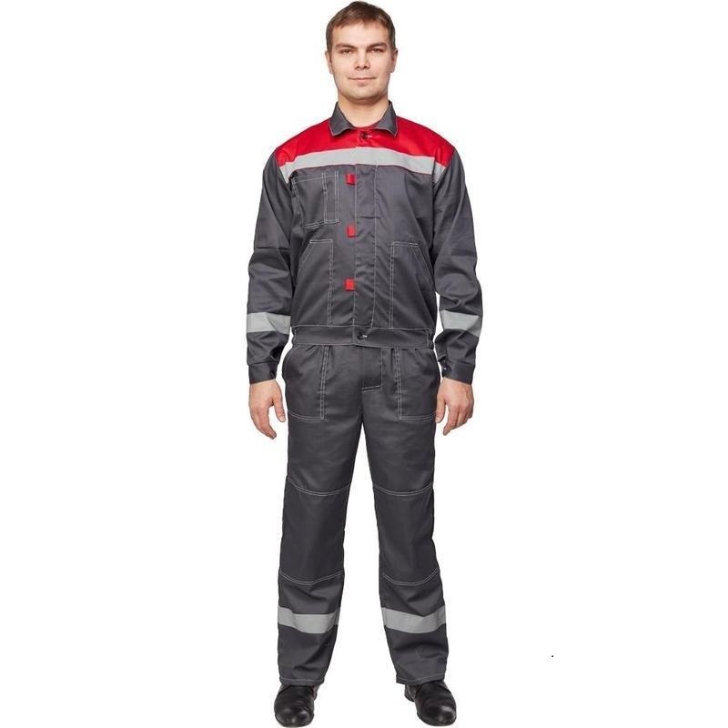 

Костюм рабочий NoBrand 829813-K серый/красный 60-62, 182-188