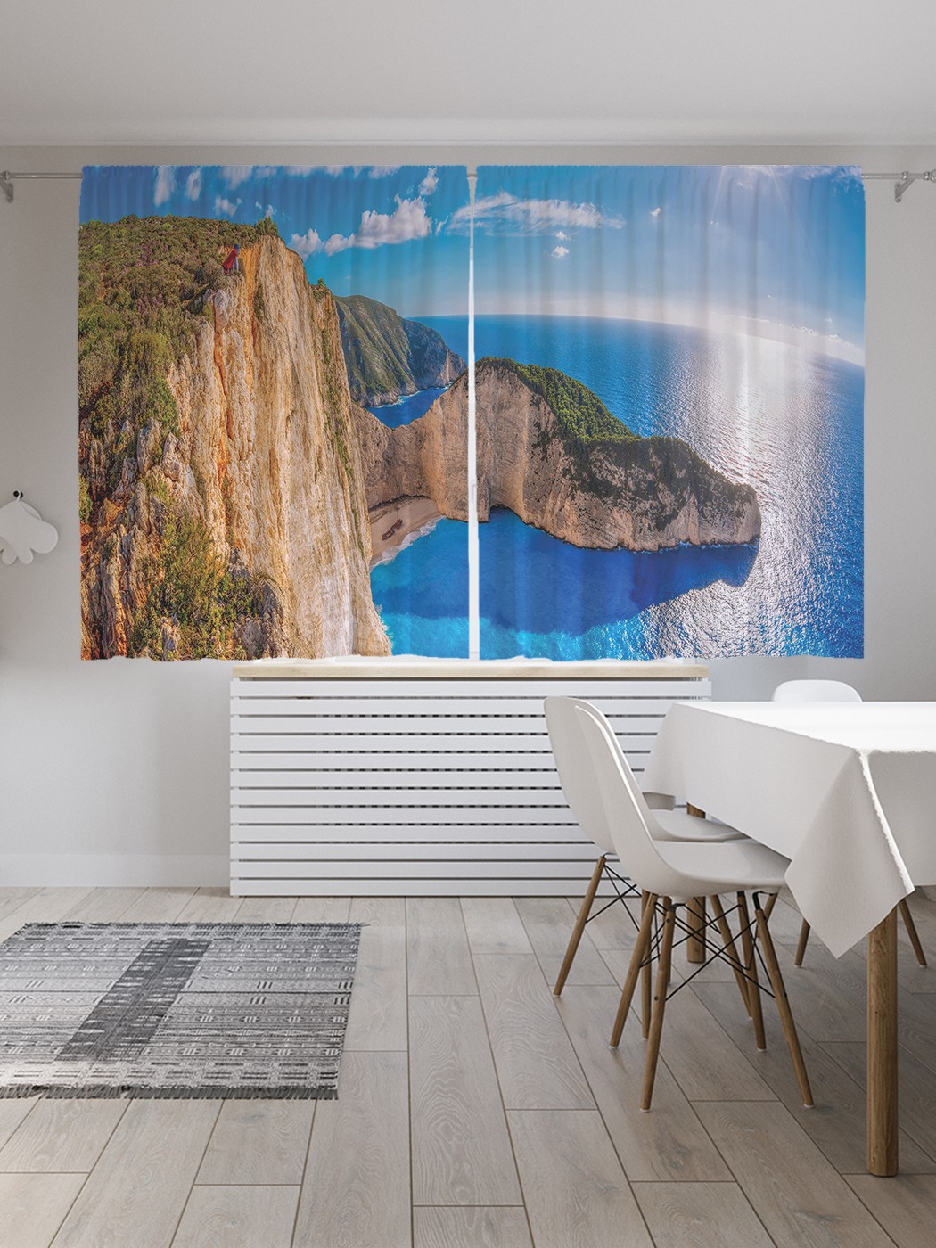 Шторы с фотопечатью JoyArty "Исландские скалы" из сатена, 290х180 см, Исландские скалы