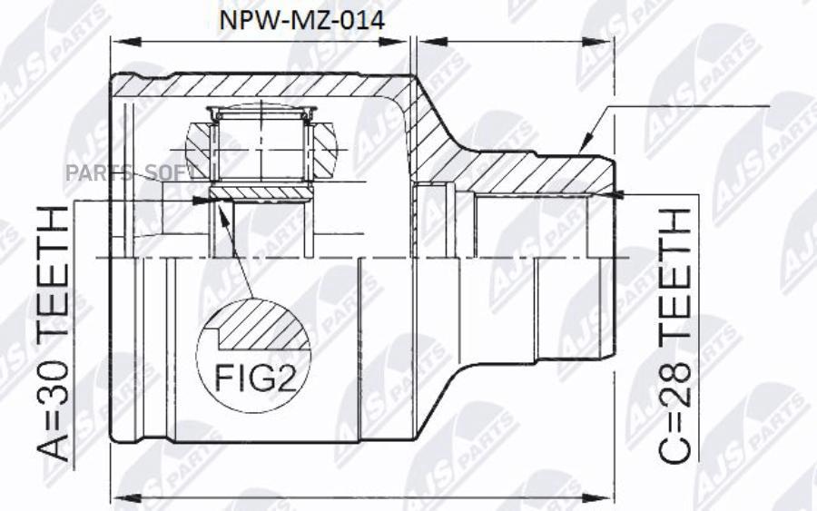 

NTY NPWMZ014 Шрус наружный, mazda 626 gf/gw 2.0
