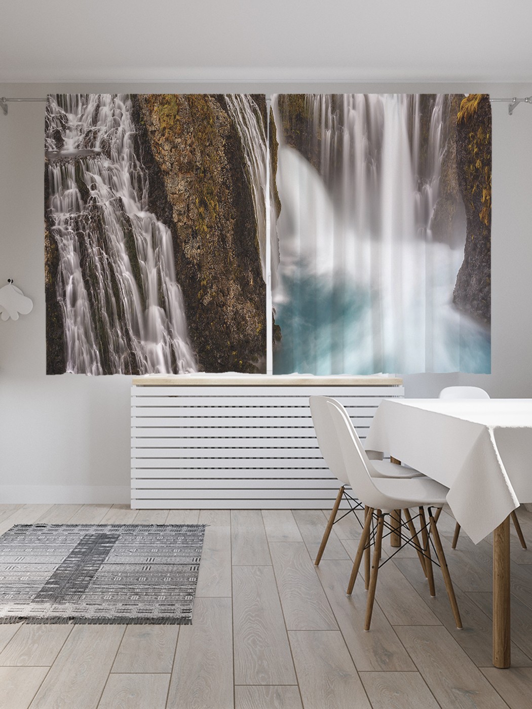 

Шторы с фотопечатью JoyArty "Красивый водопад" из сатена, 290х180 см, Красивый водопад