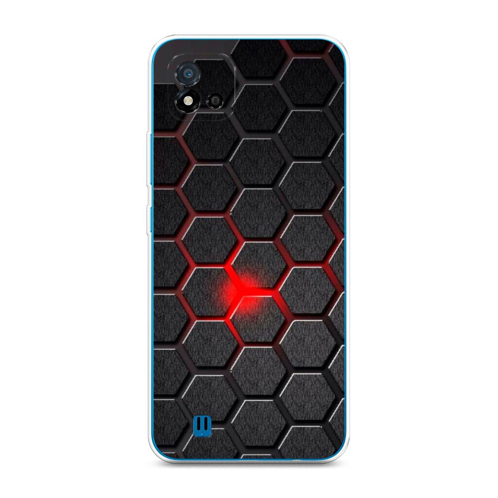 

Чехол на Oppo Realme C11 (2021) "Соты красные", Красный;черный;серый, 257550-3
