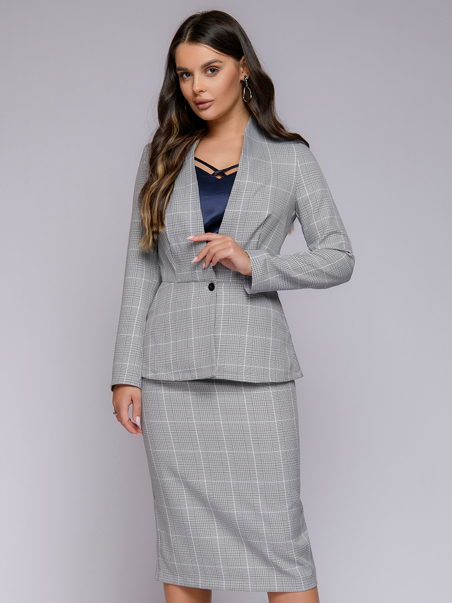 

Жакет женский 1001dress 0142104-02538 серый 42, 0142104-02538
