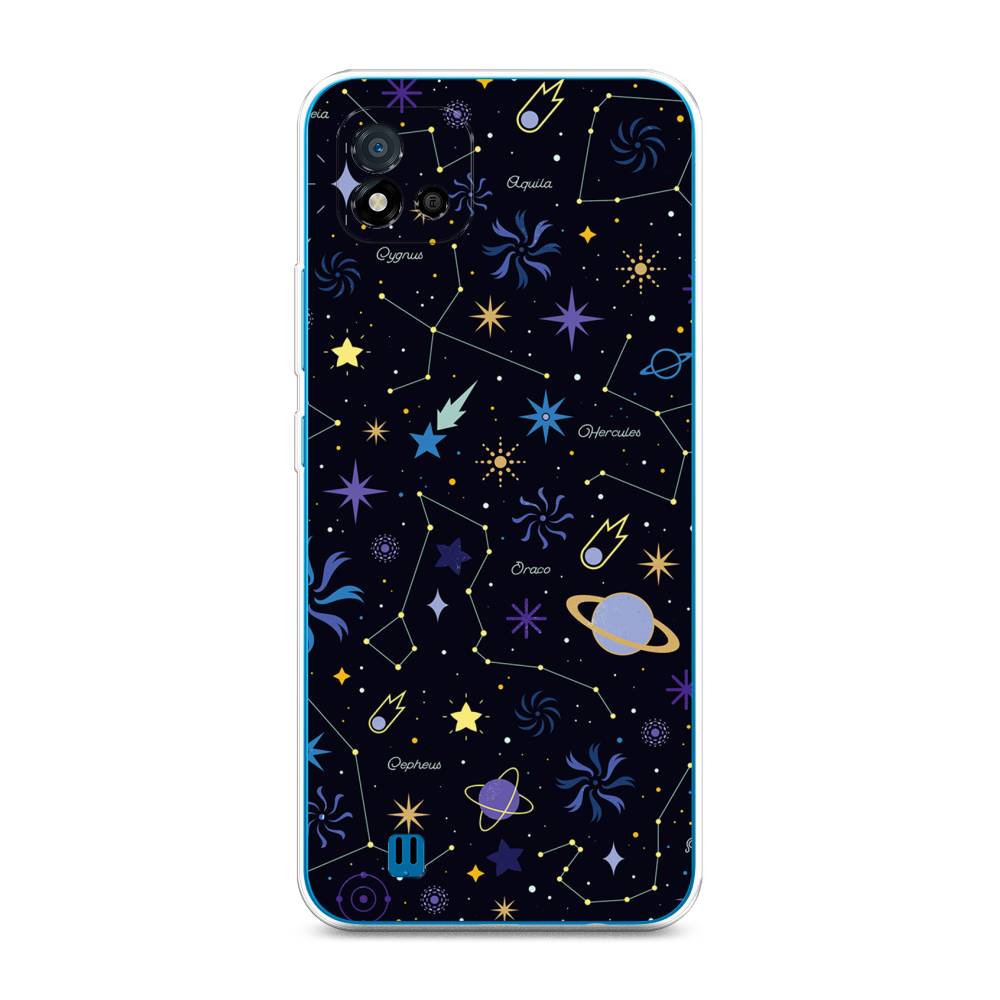 

Чехол на Oppo Realme C11 (2021) "Цветной космос", Желтый, 257550-2