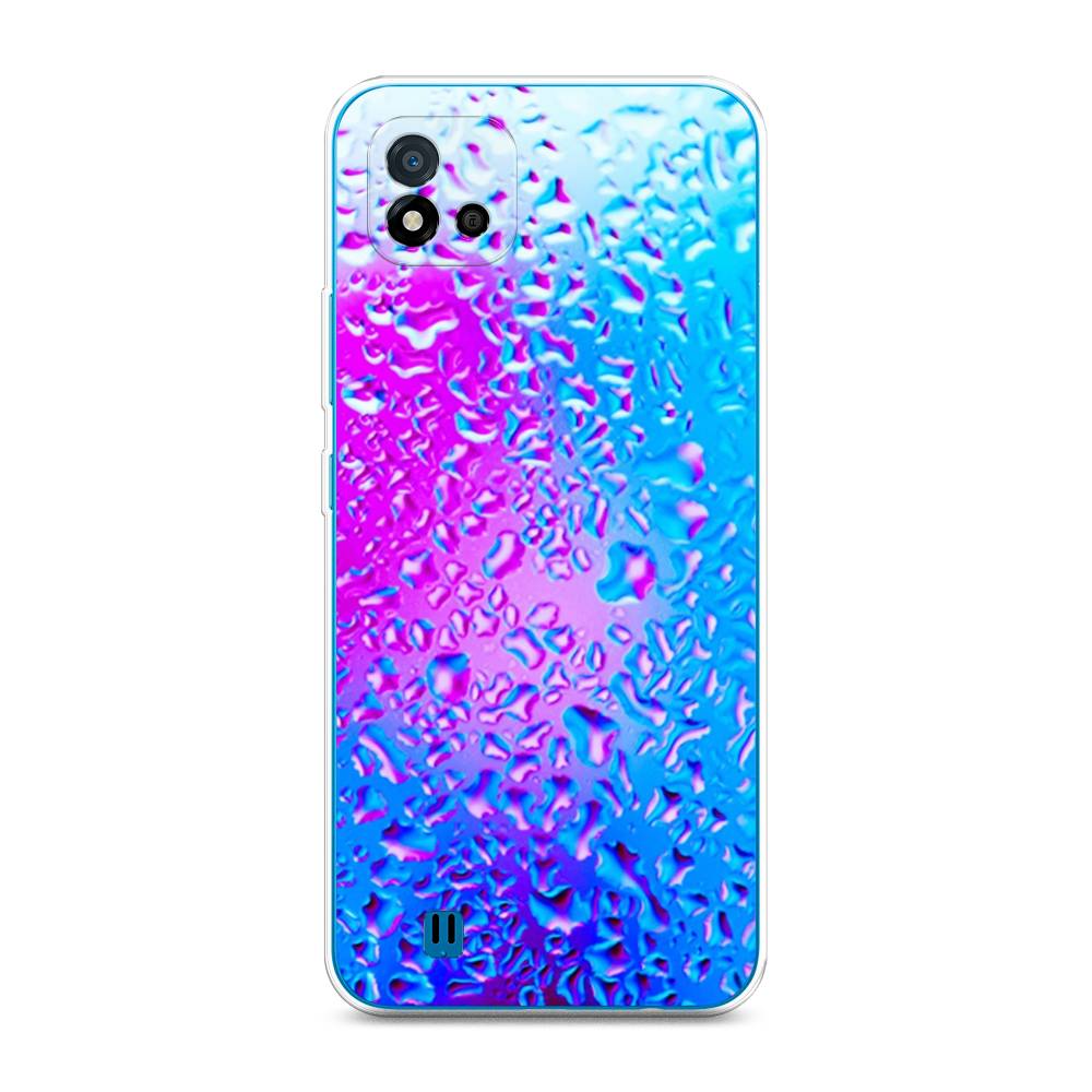 

Чехол на Oppo Realme C11 (2021) "Капли на стекле", Голубой;розовый, 257550-3