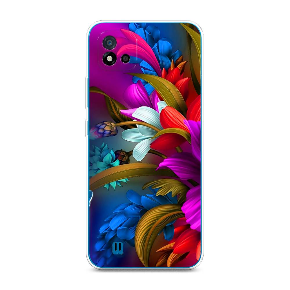 

Чехол на Oppo Realme C11 (2021) "Фантастические цветы", Фиолетовый;красный;синий, 257550-2