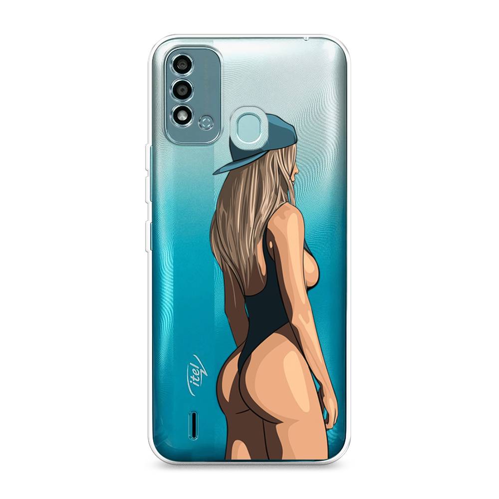 

Чехол на Itel Vision 2S "Девушка в черном купальнике", Зеленый;бежевый;черный, 3200650-6