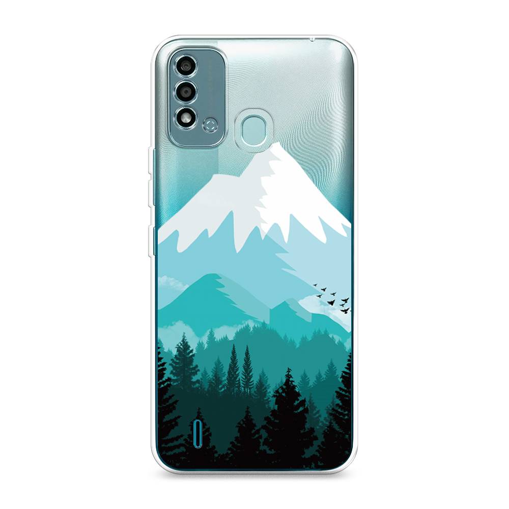 

Чехол на Itel Vision 2S "Синяя снежная гора", Белый;голубой, 3200650-2