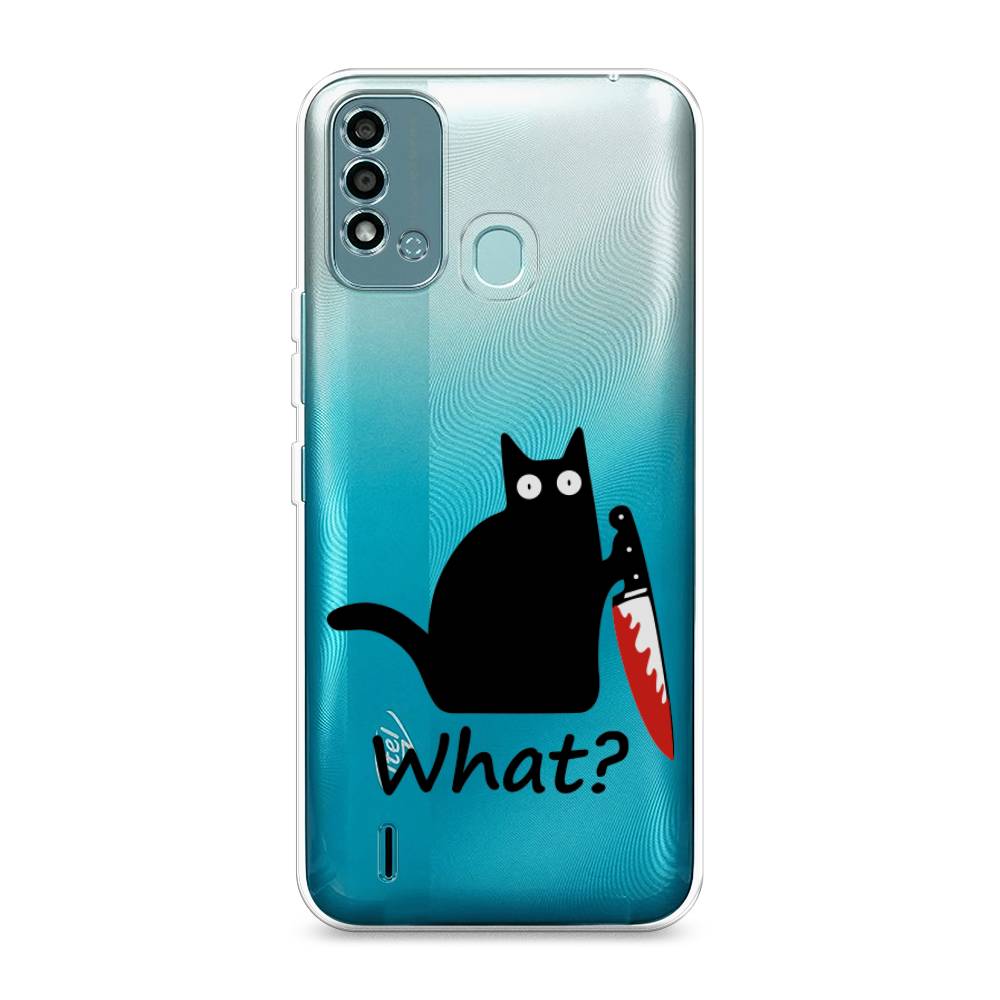

Чехол на Itel Vision 2S "Котик с ножом", Черный;красный, 3200650-6