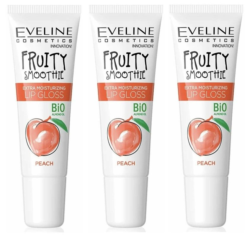 

Блеск для губ Eveline Cosmetics Экстраувлажняющий peach Fruity Smoothie 12 мл 3 шт