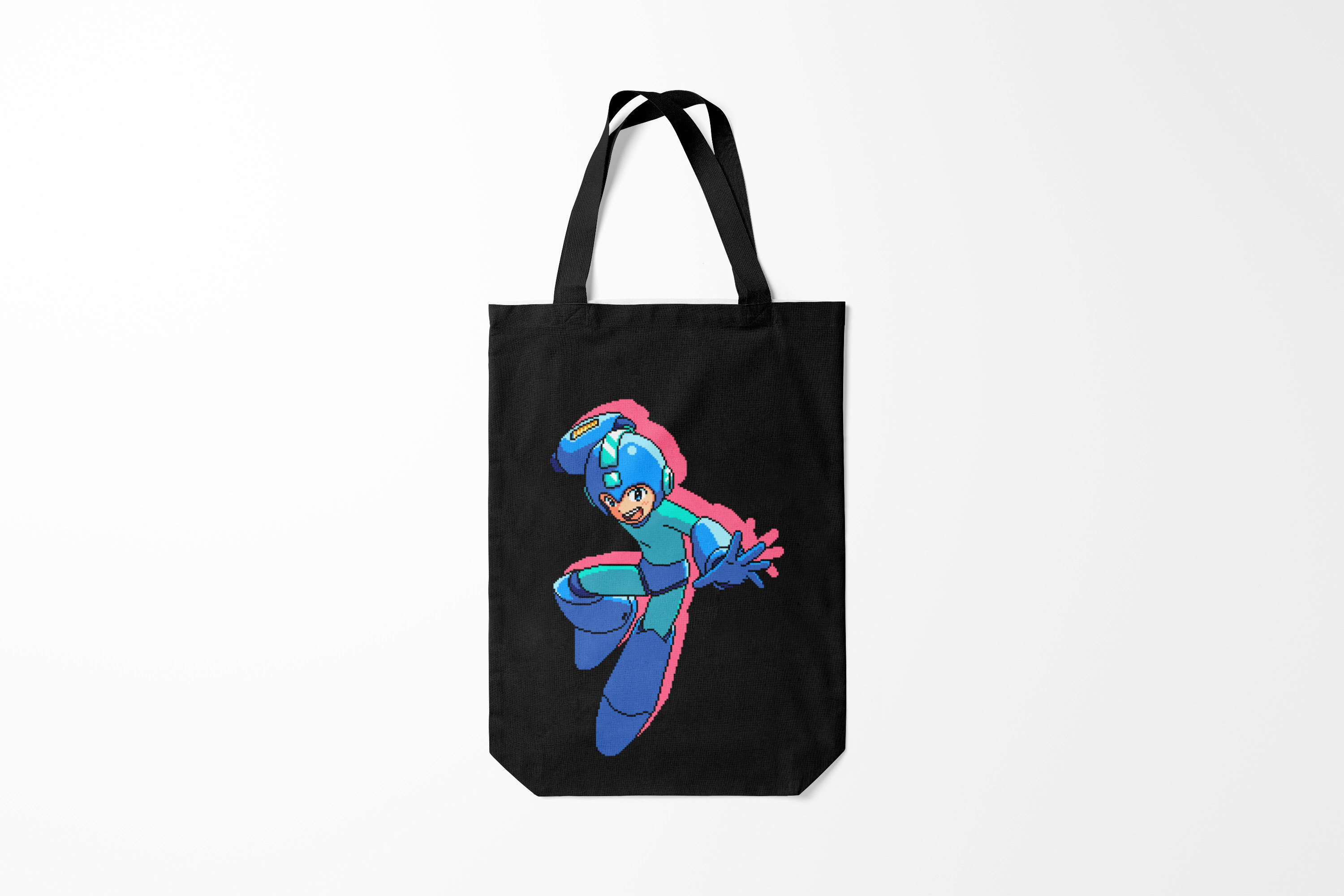 

Сумка шoппер унисекс Burnettie Retro Games Mega Man pixel art Black,, Retro Games Mega Man pixel art Black
