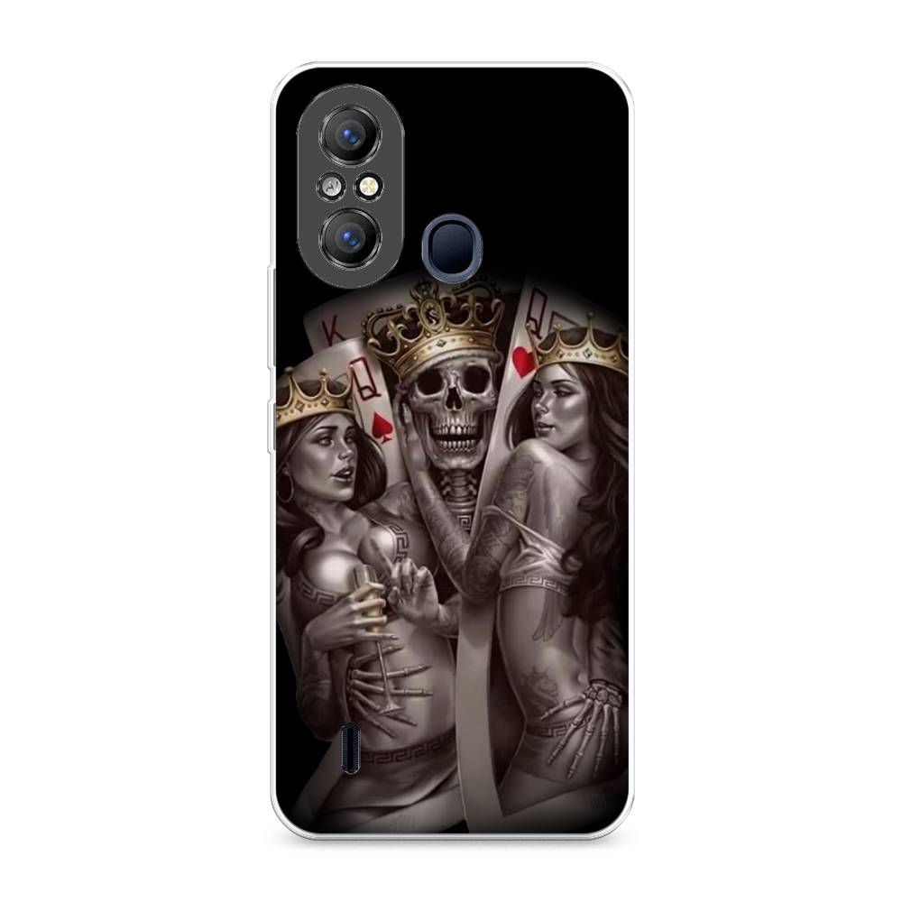 

Чехол на Itel A49 "Карты король и королевы", Серый;желтый, 3200750-6
