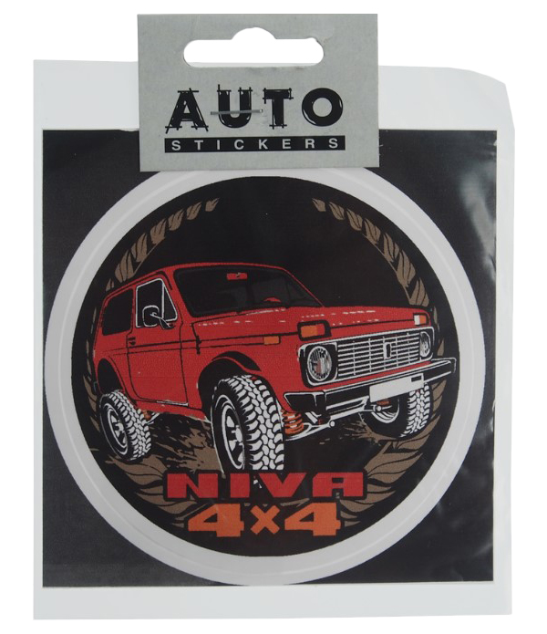 

Наклейка виниловая "NIVA 4х4" 11х11см полноцветная красная AUTOSTICKERS, Разноцветный
