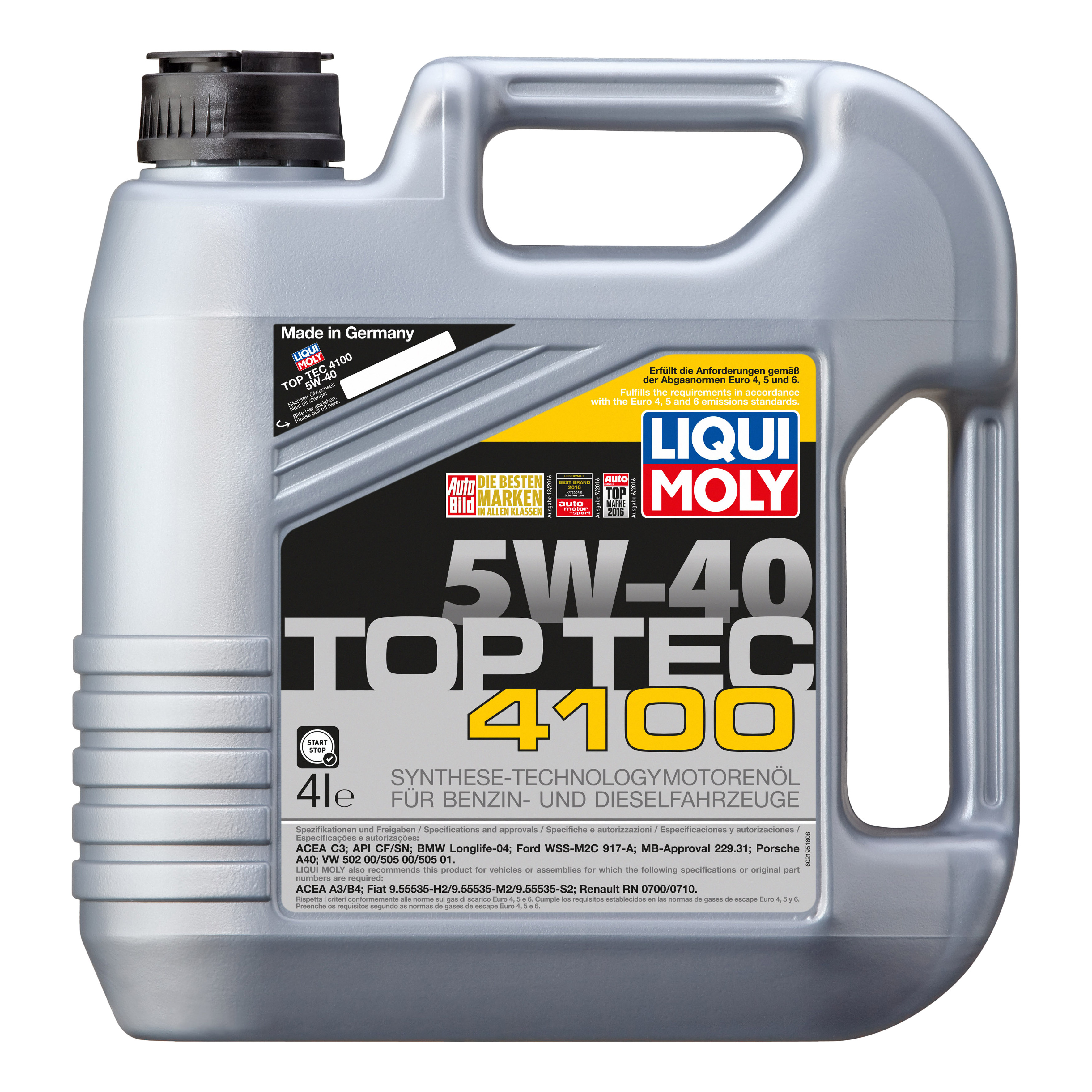 фото Моторное масло liqui moly top tec 4100 5w-40 4л