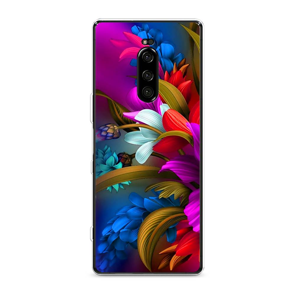 

Чехол на Sony Xperia 1 "Фантастические цветы", Фиолетовый;красный;синий, 54250-2