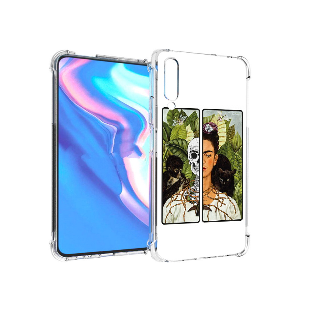 

Чехол MyPads Tocco для Honor 9X Pro сдвоенная картинка девушка скелет, Прозрачный, Tocco