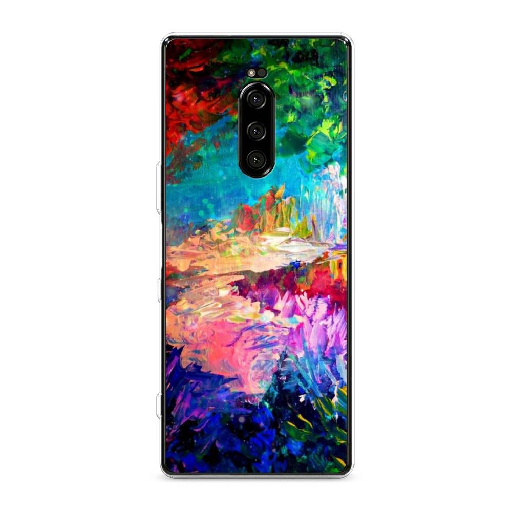 

Чехол на Sony Xperia 1 "Лес-гуашь", Синий;розовый;зеленый, 54250-4