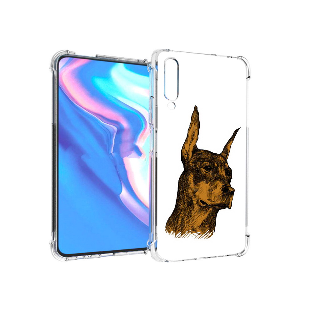 

Чехол MyPads Tocco для Honor 9X Pro скетч доберман, Прозрачный, Tocco