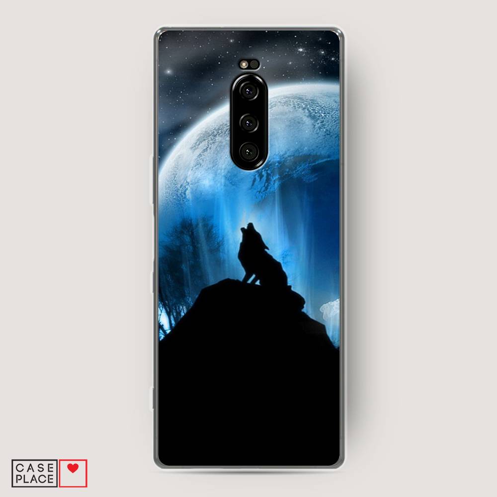 

Чехол на Sony Xperia 1 "Волк 2", Синий;черный;белый, 54250-1