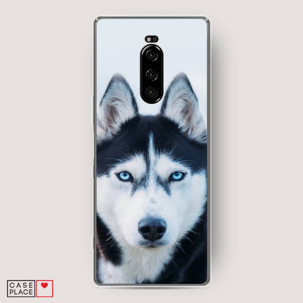 

Чехол на Sony Xperia 1 "Хаски 2", Синий;белый, 54250-1