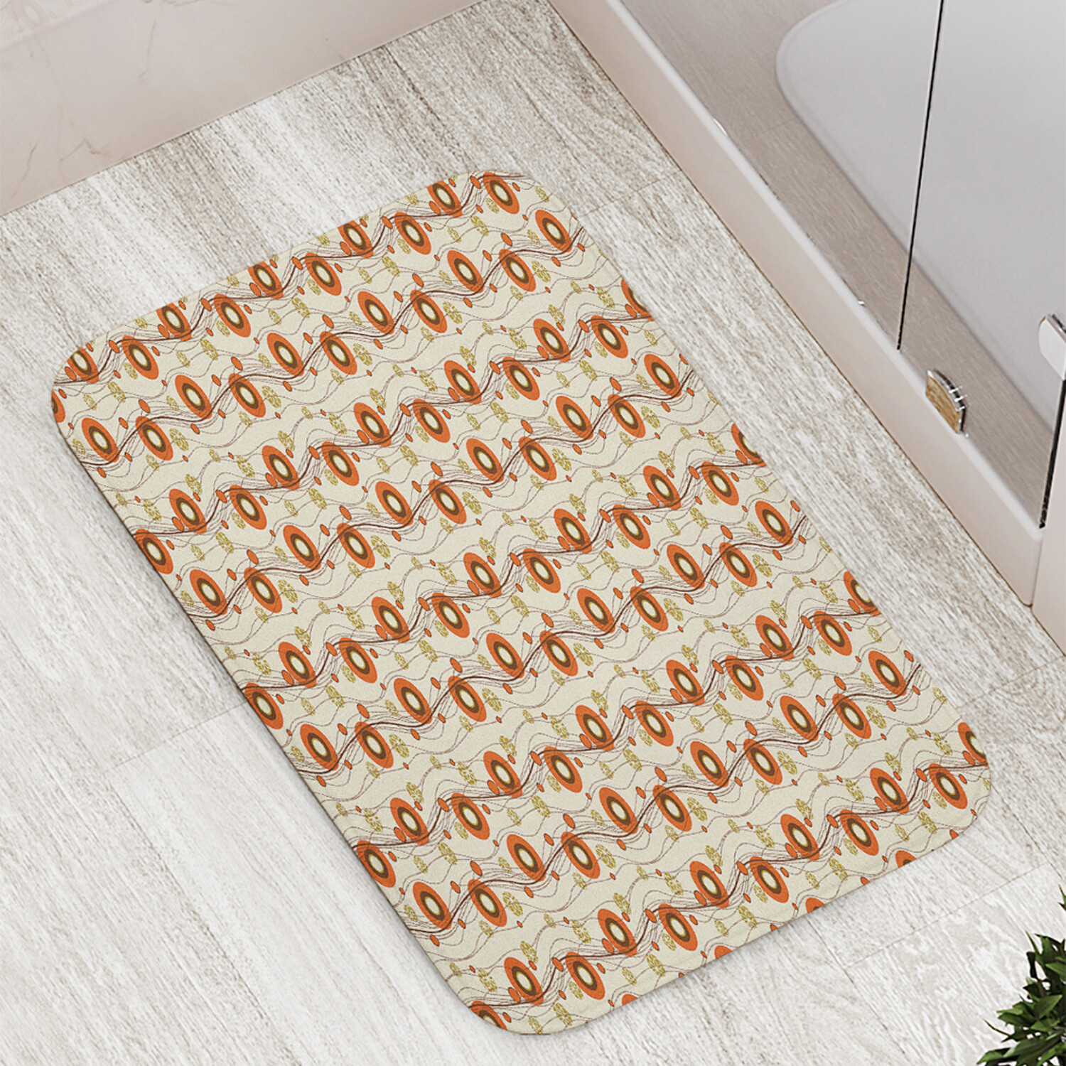 

Коврик противоскользящий JoyArty "Горох на лианах" для ванной сауны бассейна 77х52 см, Горох на лианах