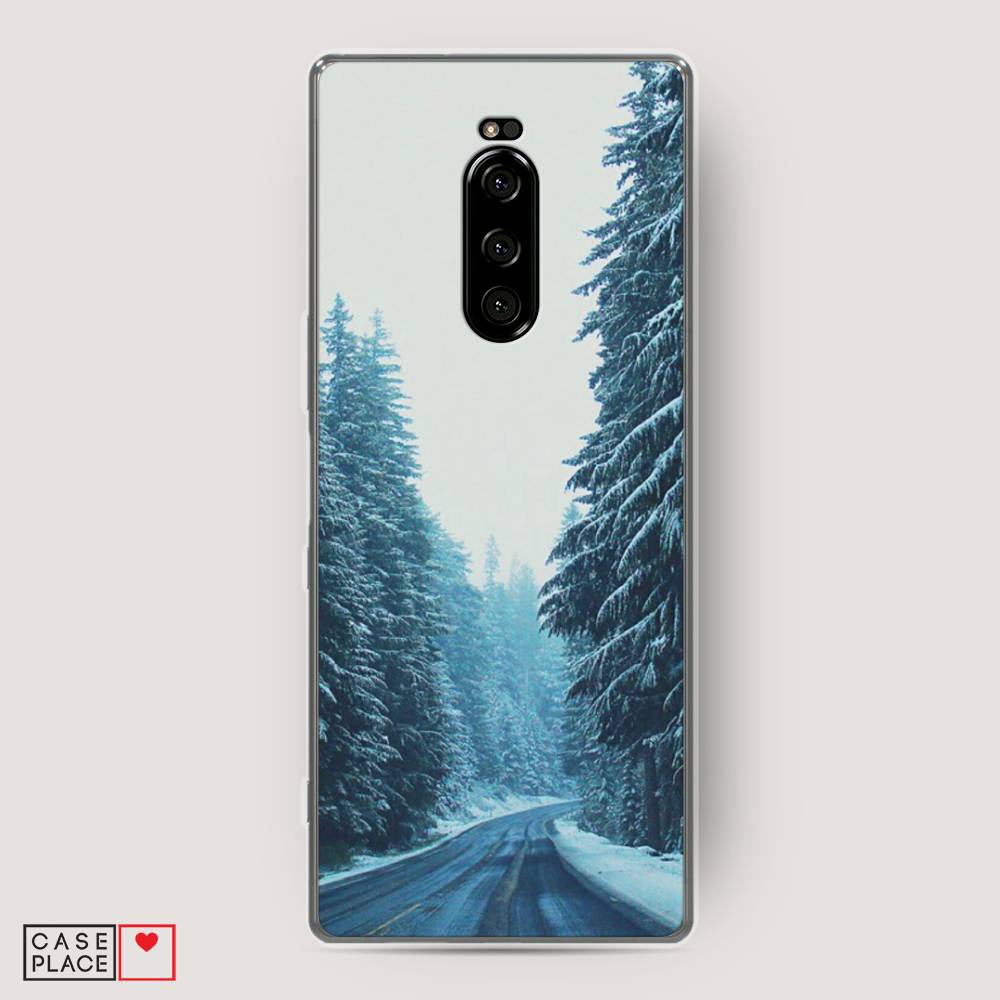 

Чехол на Sony Xperia 1 "Зима 9", Бежевый;голубой;черный, 54250-2