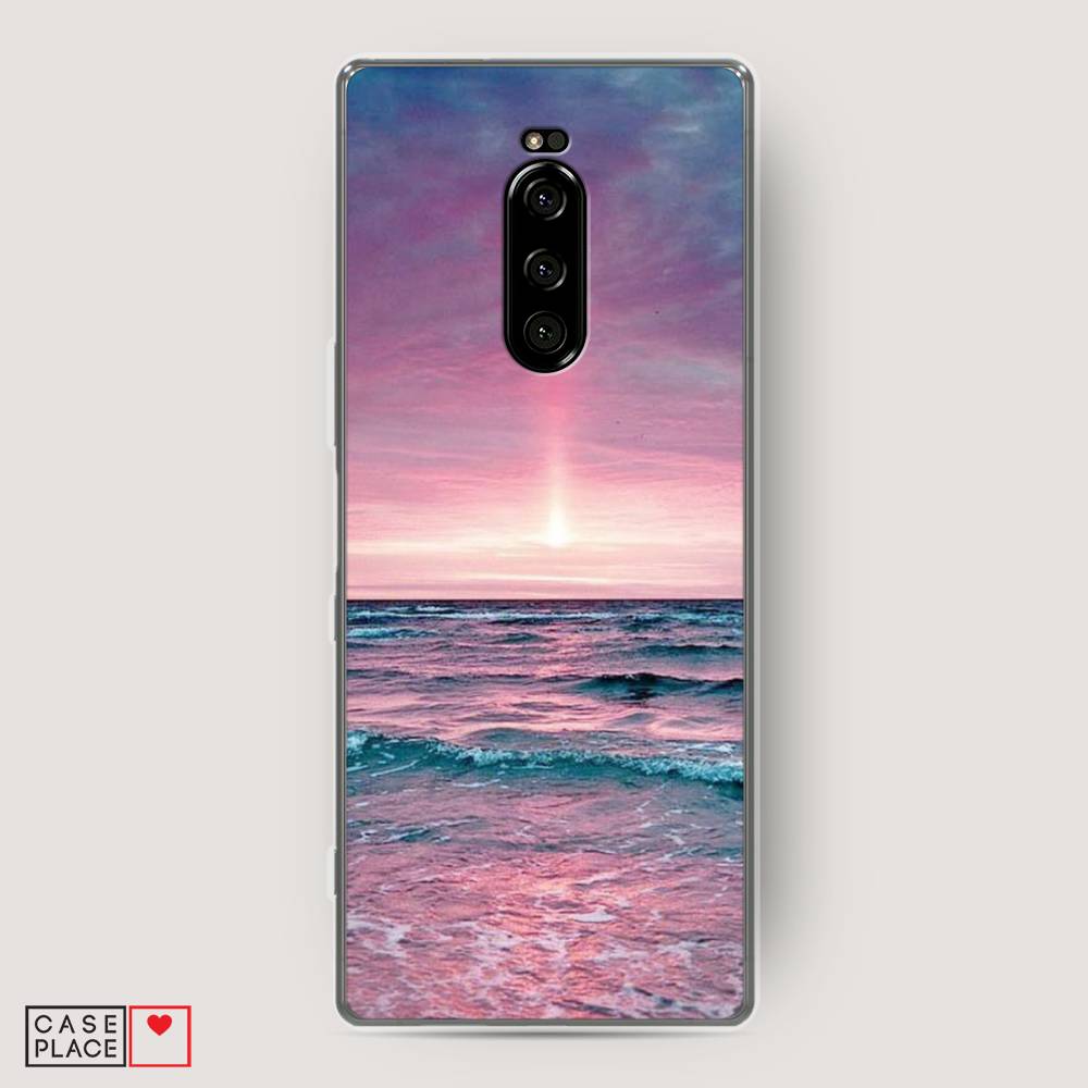 

Чехол на Sony Xperia 1 "Восход 3", Розовый;голубой, 54250-2