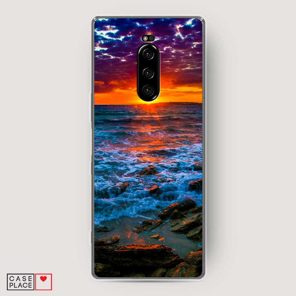 

Чехол на Sony Xperia 1 "Закат 1", Оранжевый;синий, 54250-2
