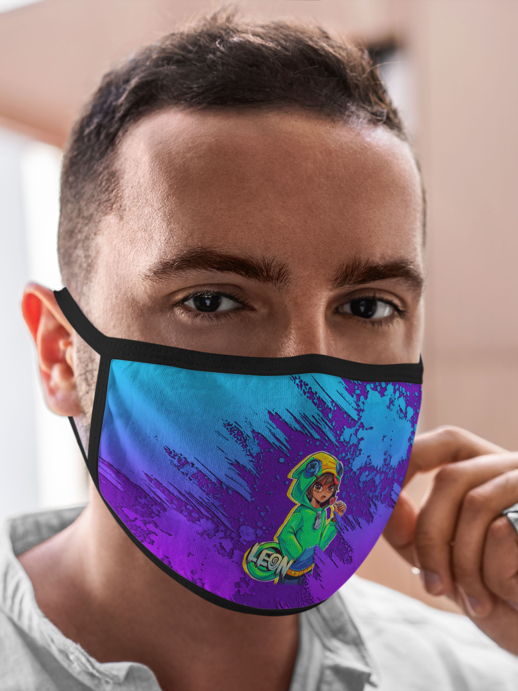 

Многоразовая маска унисекс Burnettie Brawl Stars Leon, Разноцветный, Brawl Stars Leon