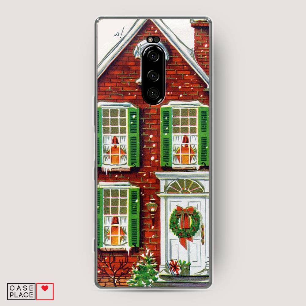 

Чехол на Sony Xperia 1 "Рождественский дом", Зеленый;красный;белый, 54250-5