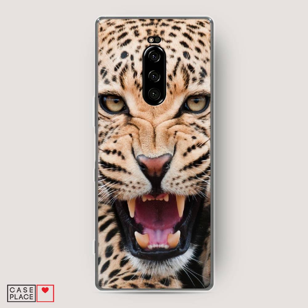 

Чехол на Sony Xperia 1 "Леопард 3d", Бежевый;черный, 54250-6
