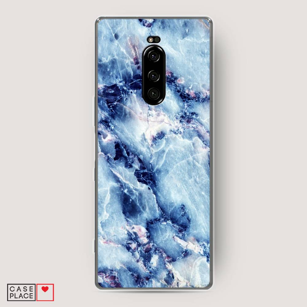 

Чехол на Sony Xperia 1 "Мрамор с синими прожилками", Синий, 54250-3