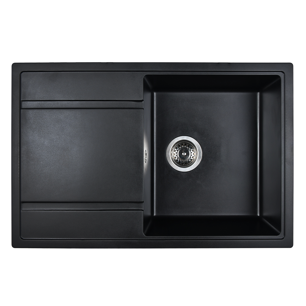 фото Кухонная мойка wisent из искусственного гранита mw780-26 антрацит (770х500мм) черный