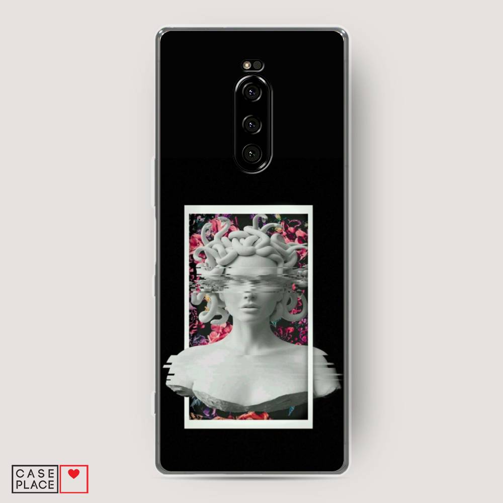 

Чехол на Sony Xperia 1 "Web Punk Медуза Горгона", Черный;серый, 54250-6