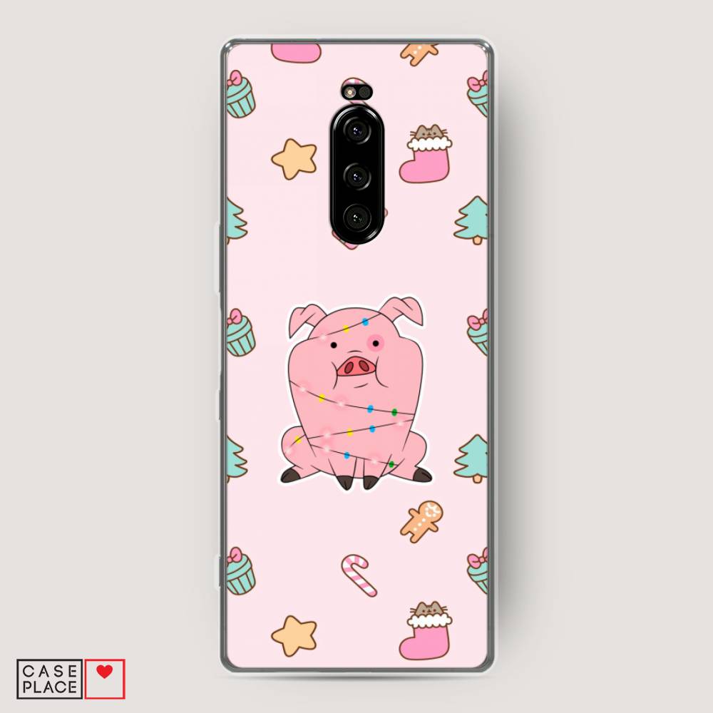 

Чехол на Sony Xperia 1 "Розовая свинка", Розовый;зеленый, 54250-5