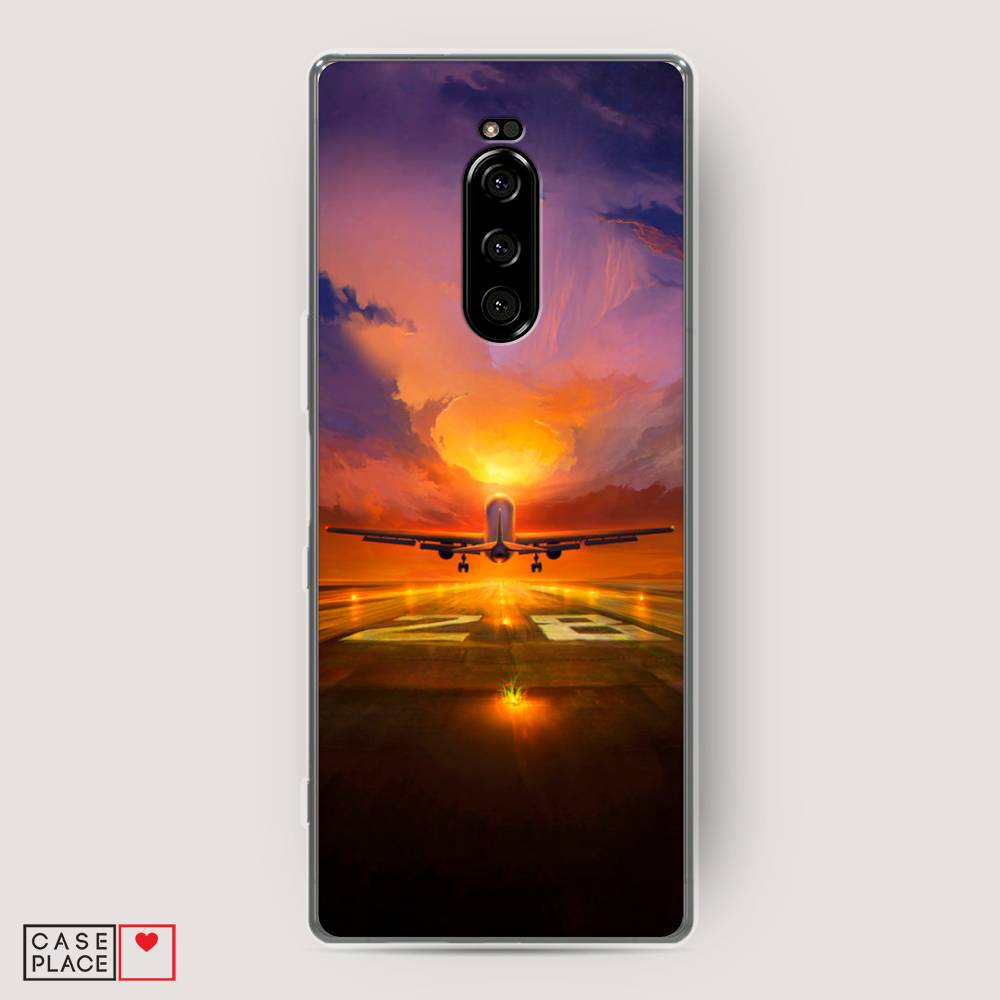 

Чехол на Sony Xperia 1 "Самолет на посадке", Оранжевый;синий, 54250-6