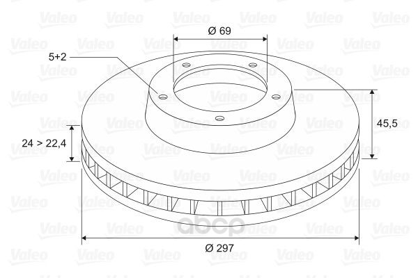 

Тормозной диск Valeo для Mitsubishi Outlander 03/Citroen C-crosser/Peugeot 4007 297276