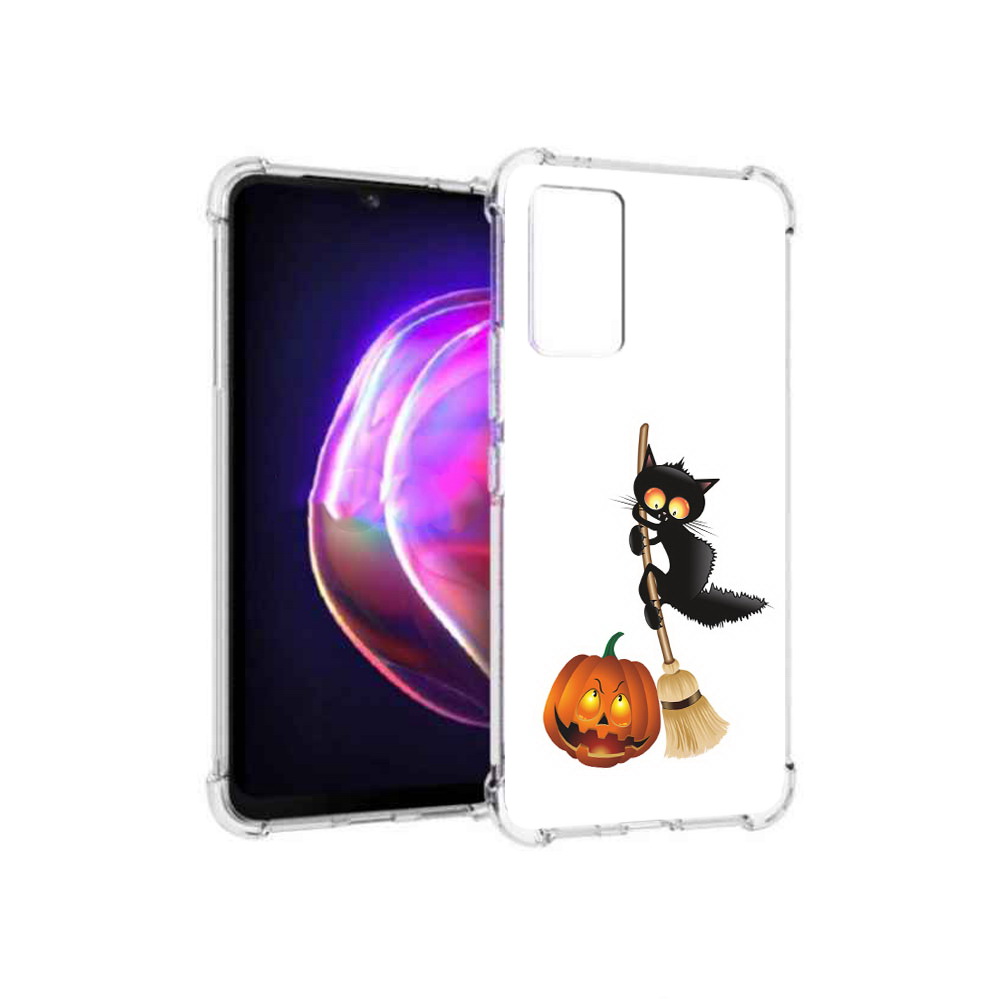 

Чехол MyPads Tocco для Vivo V21 хэлуинский котик (PT161781.395.667), Прозрачный, Tocco