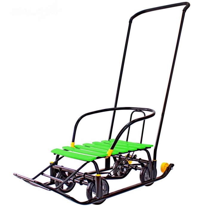 

Санки детские Galaxy, Мишутка 1 Snow Black Auto Лимонный