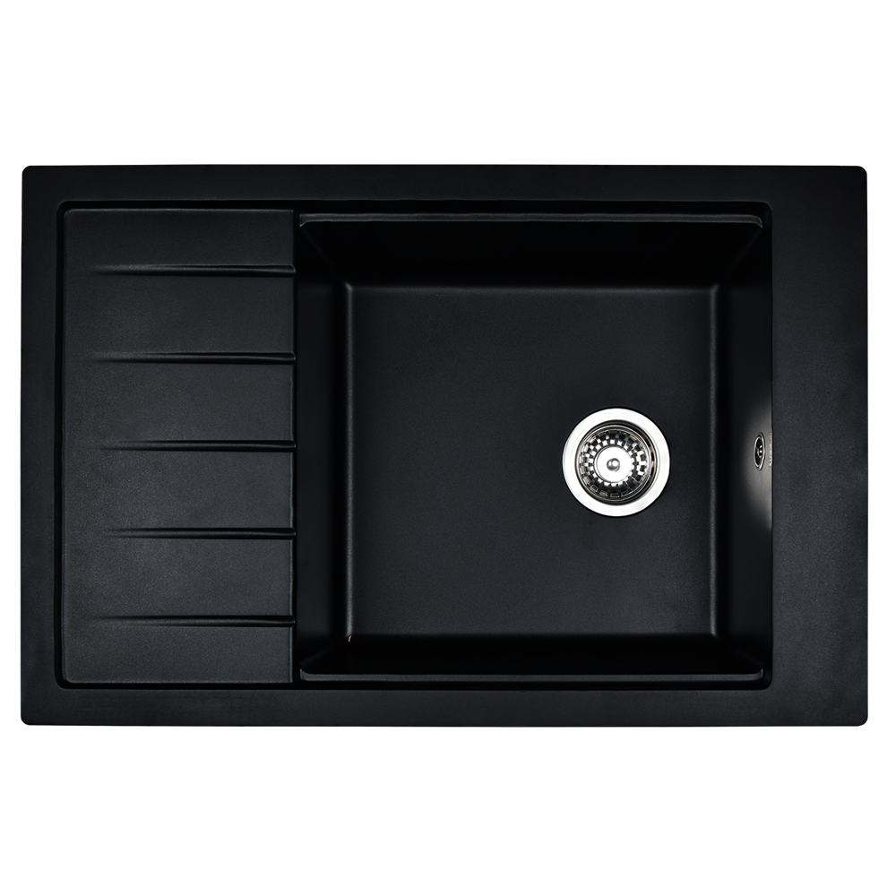 фото Кухонная мойка wisent из искусственного гранита mwp780-26 антрацит (770х510мм) черный