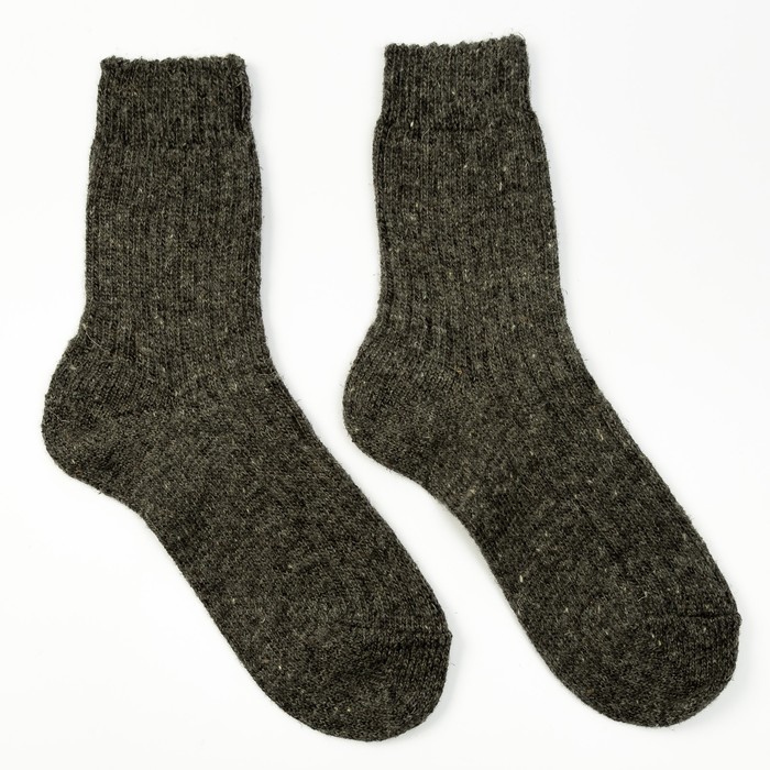 Носки детские шерстяные Рубчик цвет тёмно-серый, размер 22