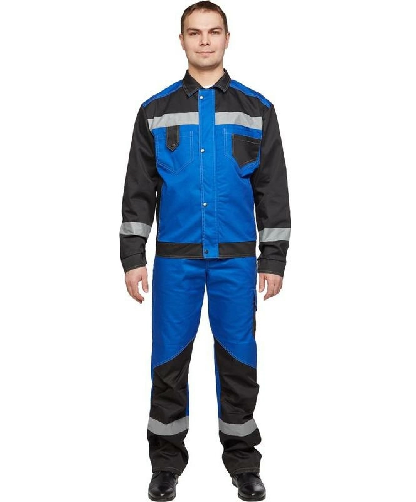 

Костюм рабочий NoBrand 816126-K черный/синий 64-66, 170-176