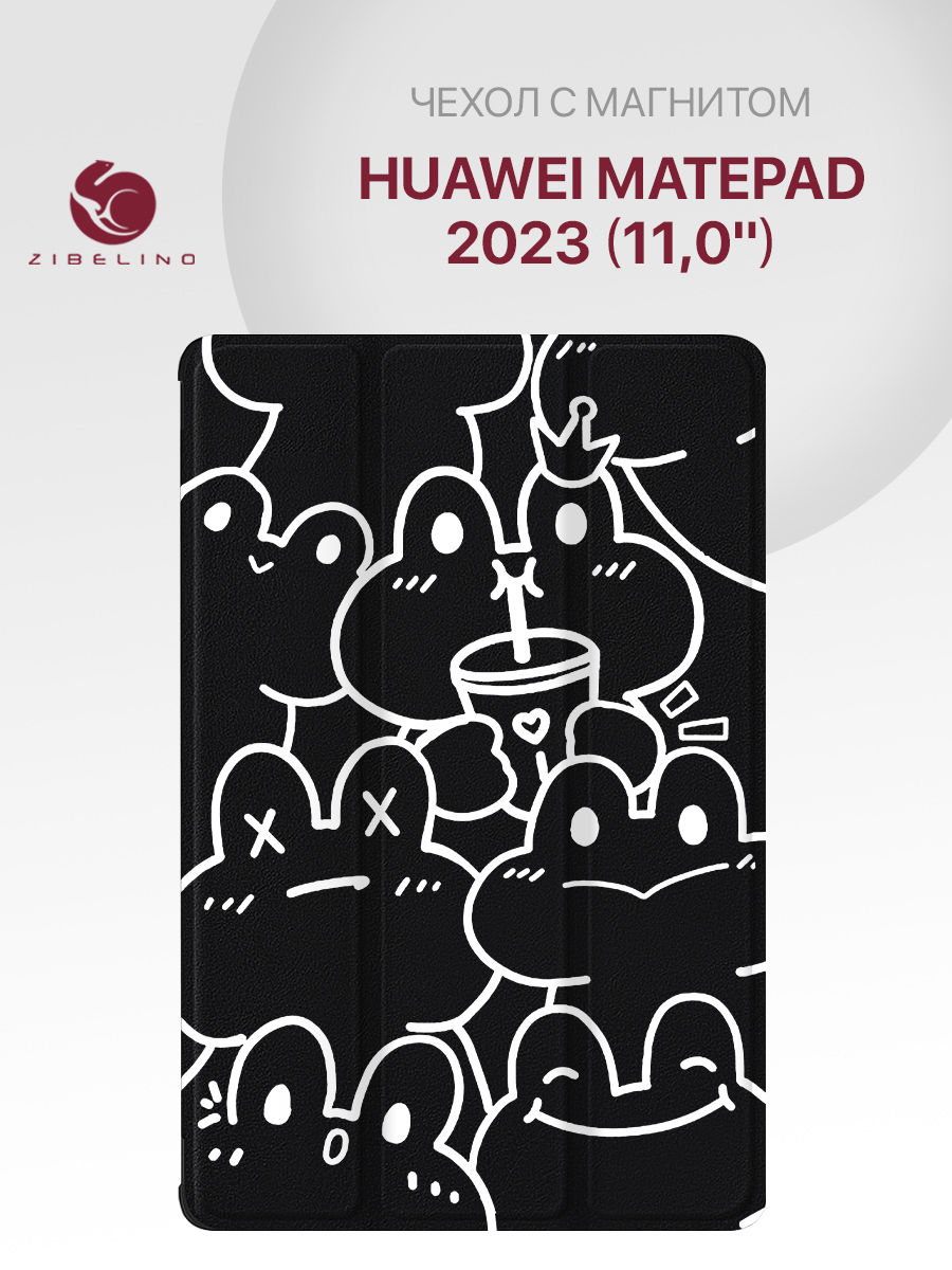 

Чехол для Huawei MatePad 2023 (11.0") с рисунком, с магнитом, черный с принтом КОТИК АКУЛА, ZT-HUW-MP2023-11