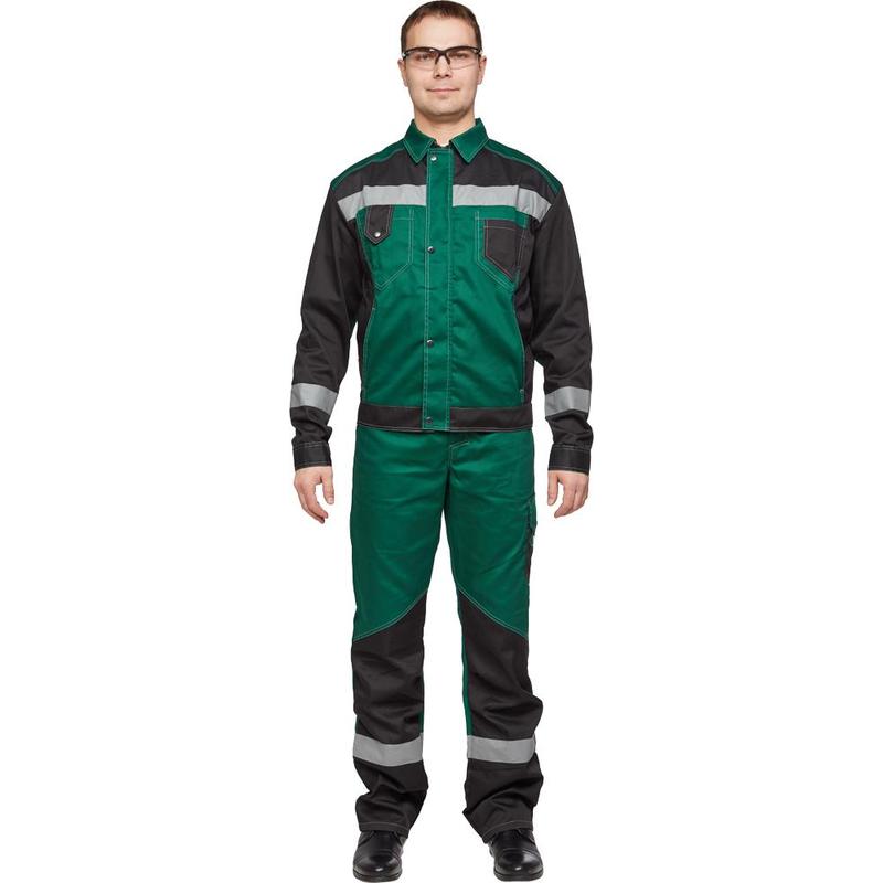 

Костюм рабочий NoBrand 816197-K черный/зеленый 60-62, 170-176